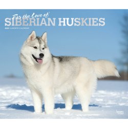 2024 BrownTrout Monthly Deluxe Wall Calendar, 14" x 12", For the Love of Siberian Huskies, January to December