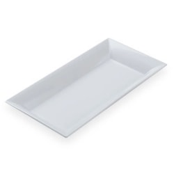 American Metalcraft Melamine Platters, 8-1/4" x 18", White, Case Of 12 Platters
