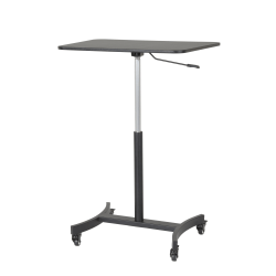 Victor® High Rise™ 31"W Mobile Adjustable Standing Desk Workstation, 44"H x 30-3/4"W x 22"D, Black