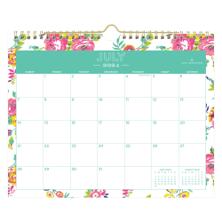2024-2025 Day Designer Monthly Wall Calendar, 11" x 8-3/4", Peyton White, July 2024 To June 2025, 107936-A
