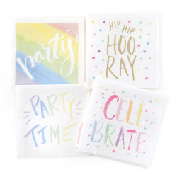 Taylor Party/Event And Ceremony Printed Napkins, 4-3/4" x 4-3/4", Assorted Designs, Box Of 48 Napkins