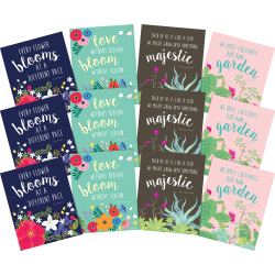 Barker Creek Art Prints, 8" x 10", Petals & Prickles Collection, Set Of 12 Prints