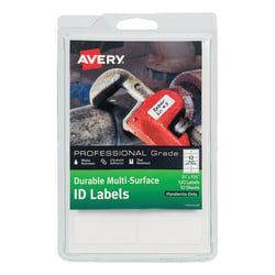 Avery® Permanent Durable Multi-Surface ID Labels, 61521, 3/4" x 1 3/4", White, Pack Of 120