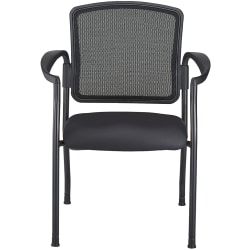 WorkPro® Spectrum Series Mesh/Vinyl Stacking Guest Chair With Antimicrobial Protection, With Arms, Black, Set Of 2 Chairs, BIFMA Compliant