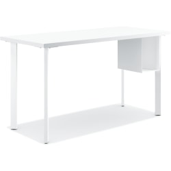 HON® Coze 54"W Table Writing Desk With U-Storage, Designer White