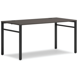 HON® Mod Table Desk With U-Legs, 29-1/2"H x 60"W x 30"D, Black/Slate Teak