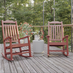 Flash Furniture Winston All-Weather Rocking Chairs, Red, Set Of 2 Chairs