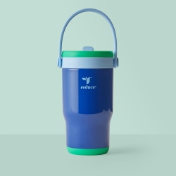 Base Brands Spill-Proof Tumbler With Handle, 14 Oz, Blue