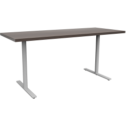 Safco® Jurni Multi-Purpose Post Leg Table With Glides, 29"H x 24"W x 60"D, Columbian Walnut/Silver