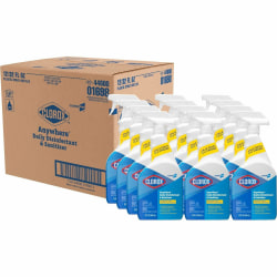 Clorox Pro Commercial Solutions Anywhere Hard Surface Sanitizing Spray, 32 Oz, Carton Of 12 Bottles
