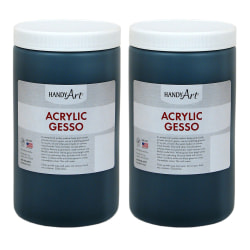 Handy Art Acrylic Gesso, 32 Oz, Black, Pack Of 2 Bottles