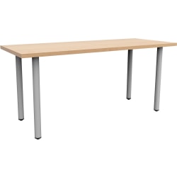 Safco® Jurni Multi-Purpose Post Leg Table With Glides, 29"H x 24"W x 60"D, Fusion Maple/Silver
