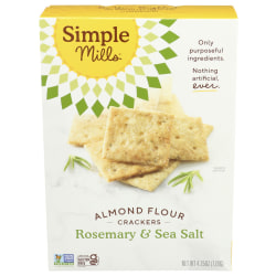 Simple Mills Almond Flour Crackers, Rosemary and Sea Salt, 4.25 Oz, Total Qty 6