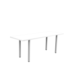 Safco® Jurni Multi-Purpose Post Leg Table With Glides, 29"H x 24"W x 72"D, Designer White/Silver