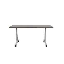 Safco® Jurni Multi-Purpose Post Leg Table With Casters, 29"H x 24"W x 60"D, Asian Night/Silver