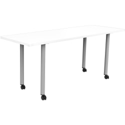 Safco® Jurni Multi-Purpose Post Leg Table With Casters, 29"H x 24"W x 72"D, Designer White