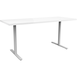 Safco® Jurni Multi-Purpose T-Leg Table With Glides, 29"H x 24"W x 60"D, Designer White/Silver