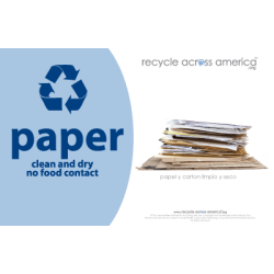 Recycle Across America Paper Standardized Recycling Labels, P-5585, 5 1/2" x 8 1/2", Light Blue