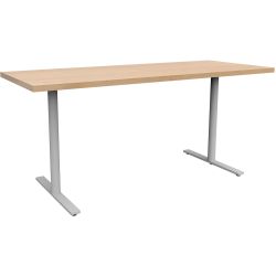 Safco® Jurni Multi-Purpose T-Leg Table With Glides, 29"H x 24"W x 60"D, Fusion Maple/Silver
