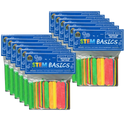 Teacher Created Resources STEM Basics: Multicolor Mini Craft Sticks, 100 Per Pack, Set Of 12 Packs