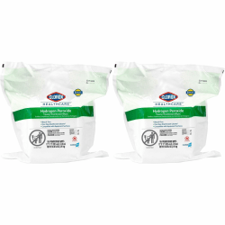 Clorox Healthcare Hydrogen Peroxide Cleaner Disinfectant Wipes Bucket Refill - 11" Lx12" W - White - 185/Pack - 2/Carton - 30827CT