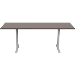 Safco® Jurni Multi-Purpose T-Leg Table With Glides, 29"H x 24"W x 72"D, Columbian Walnut/Silver