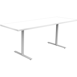 Safco® Jurni Multi-Purpose T-Leg Table With Glides, 29"H x 24"W x 72"D, Designer White/Silver
