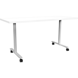 Safco® Jurni Multi-Purpose T-Leg Table With Casters, 29"H x 24"W x 60"D, Designer White/Silver