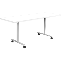 Safco® Jurni Multi-Purpose T-Leg Table With Casters, 29"H x 24"W x 72"D, Designer White/Silver
