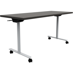 Safco® Jurni Flip Table With Casters, 29"H x 24"W x 60"D, Asian Night/Silver