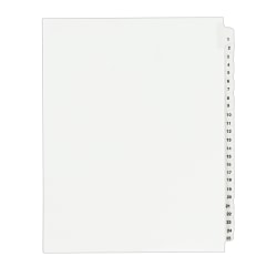 Avery® Standard Collated Legal Dividers, Avery® Style, 8 1/2" x 11", White Dividers/White Tabs, 1-25 Set