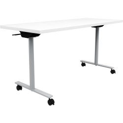Safco® Jurni Flip Table With Casters, 29"H x 24"W x 60"D, Designer White/Silver