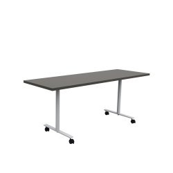 Safco® Jurni Flip Table With Casters, 29"H x 24"W x 72"D, Asian Night/Silver