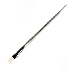 Silver Brush Silverwhite Series Long-Handle Paint Brush, Size 10, Filbert Bristle, Synthetic, Silver/White