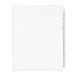 Avery® Standard Collated Legal Dividers, Avery® Style, Side-Tab, 51-75, 8 1/2" x 11"