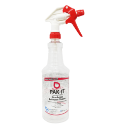 PAK-IT® Color-Matching Trigger Spray Bottle, For Non-Acid Bathroom Cleaner, 32 Oz, Red