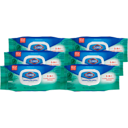 Clorox Disinfecting Cleaning Wipes Flex Pack, Fresh Scent, 75 Count, Pack of 6