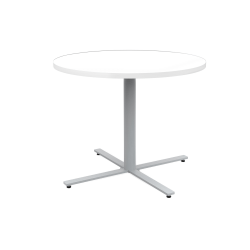 Safco® Jurni Round Café Table, 29"H x 36"W x 36"D, Designer White/Silver