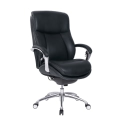 Serta® iComfort i5000 Big & Tall Bonded Leather Executive Chair, Onyx/Silver