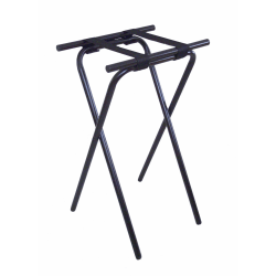CSL Deluxe Steel Tray Stands, 31"H x 19"W x 15"D, Black/Black Straps, Set Of 6 Stands