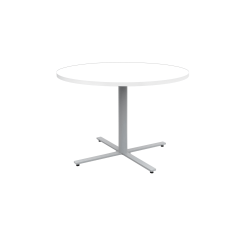 Safco® Jurni Round Café Table, 29"H x 42"W x 42"D, Designer White/Silver