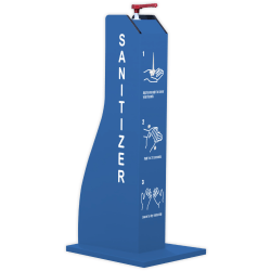 COSCO Hand Sanitizer Stand Dispenser, 38-1/4"H x 15"W x 18"D, Blue/Black