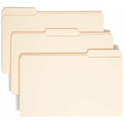 Smead® Folders With Reinforced Tab, Legal Size, 1/3 Tab Cut, Manila, Box Of 100