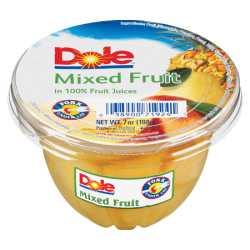 Dole Fruit Cups, Mixed Fruit, 7 Oz, Carton Of 12