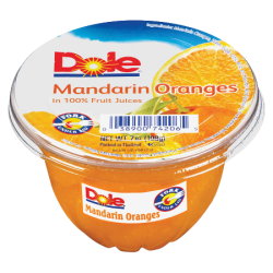 Dole Fruit Cups, Mandarin Oranges, 7 Oz, Carton Of 12