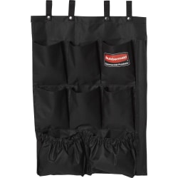 Rubbermaid Commercial Janitor's Cart 9-pocket Hanging Organizer - 9 Pocket(s) - 28" Height x 19.8" Width x 1.5" Depth - Black - Fabric - 1 Each