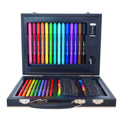 Art 101 Color and Sketch Color Your Own Wood 58-Piece Art Set