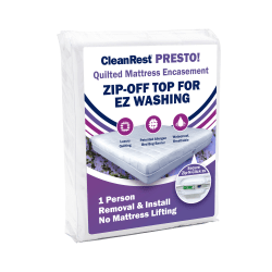 CleanRest Platinum Quilted Encasements, Twin, 75"L x 39"W x 15"D, White, Case Of 12 Encasements