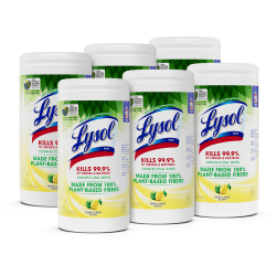 LYSOL® Disinfecting Wipes with Citric Acid - Fresh Citrus 70 ct., Pack of 6