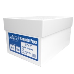 Alliance 3-Part Carbonless Computer Paper, 9-1/2" x 11", White, Ream Of 1,200 Sheets